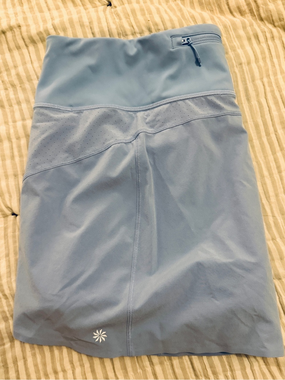 Athleta Powder Blue A-Line Athletic Skirt with Zip Pocket